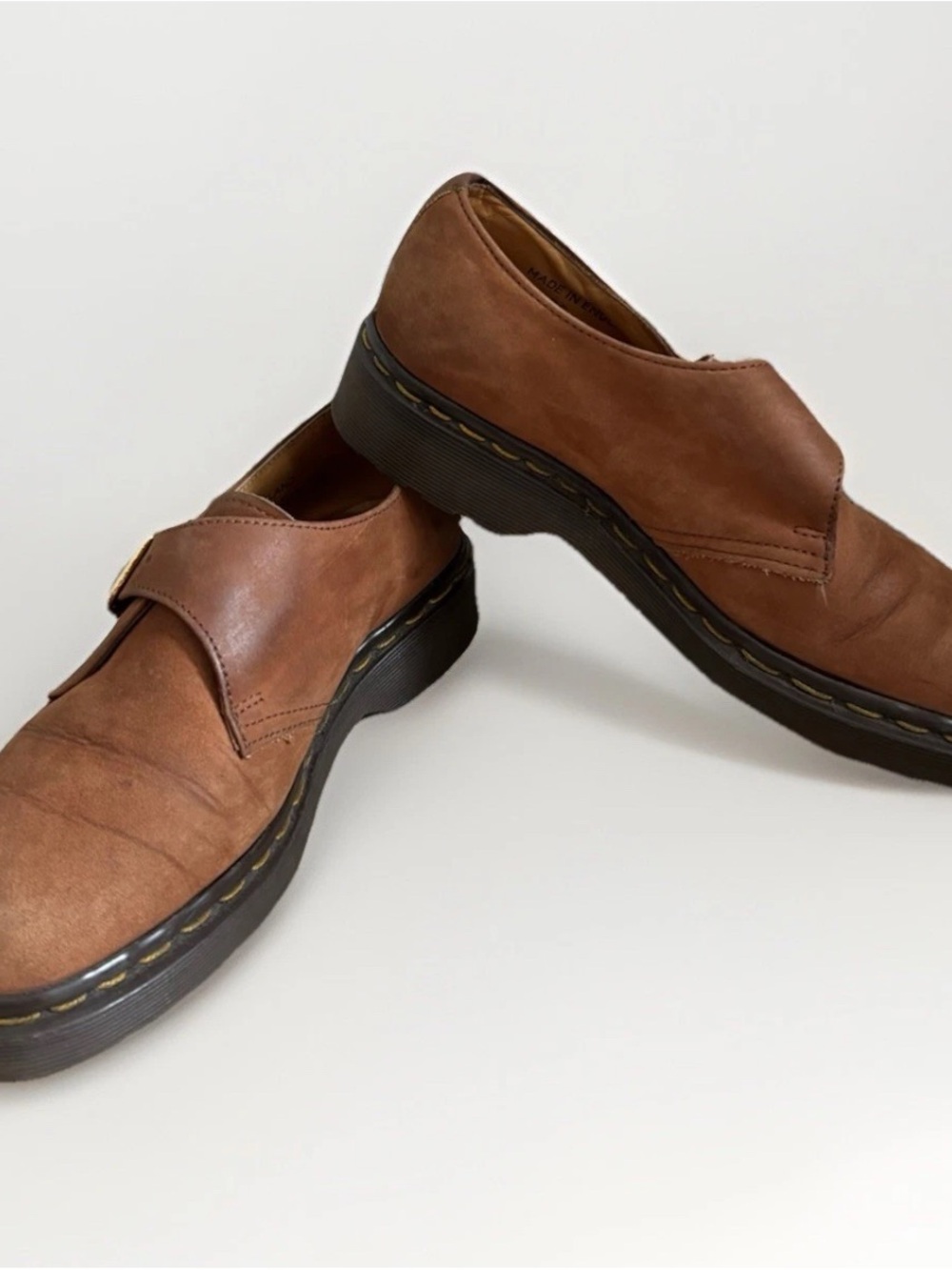 Vintage Dr. Martens 1461 Monk Strap Brown Made in England US Women’s Size 6.5